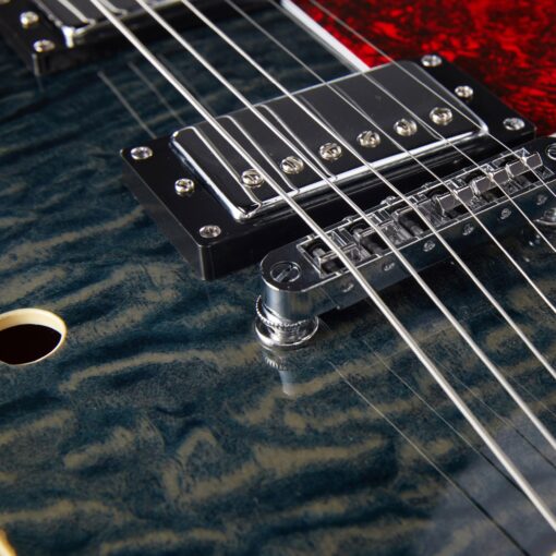 GROTE Jazz Electric Guitar Semi-Hollow Body Trapeze Tailpiece Bridge Guitar Gig Bag(Black02) - Image 2