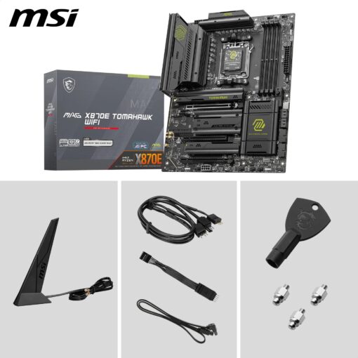 MSI MAG X870E Tomahawk WiFi Motherboard, ATX - Supports AMD Ryzen 9000/8000 / 7000 Processors, AM5-80A SPS VRM, DDR5 Memory Boost 8400+ MT/s (OC), PCIe 5.0 x16, M.2 Gen5, Wi-Fi 7, 5G LAN - Image 2