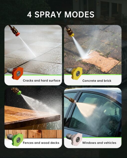Pressure Washer, 4800PSI 3.0 GPM Max Electric Power Washer with Foam Cannon 48FT Total Long High Pressure Washer for Cars, Fences, Patios, Decks, Patios and Driveway Powerwasher - Image 5