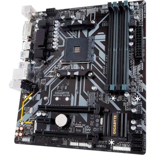 Gigabyte B450M DS3H (AMD Ryzen AM4/Micro ATX/M.2/HMDI/DVI/USB 3.1/DDR4/Motherboard) - Image 4
