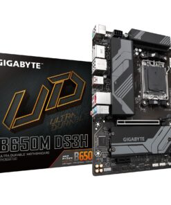 GIGABYTE B650M DS3H (AM5/ LGA 1718/ AMD/ B650/ Micro ATX/ 5-Year Warranty/ DDR5/ PCIe 4.0 M.2/ PCIe 4.0/ USB 3.2 Gen2X2 Type-C/ 2.5GbE LAN/Motherboard)
