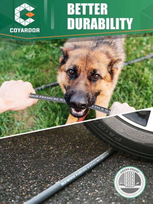 Coyardor 3/8" Pressure Washer Hose 125 FT 4500 PSI, Steel Braided Layer & NonMarking Rubber for Hot/Cold Water High Power Washer Replacement With 3/8 Inch Quick Connect & M22 Fitting, Industrial-grade - Image 5