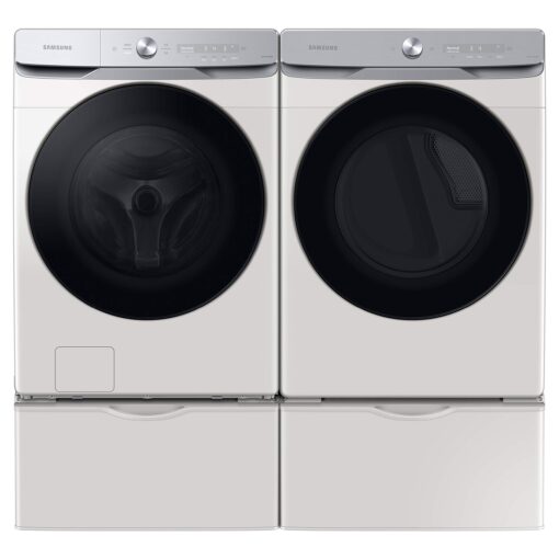 SAMSUNG 27-Inch Washer Dryer Pedestal Stand w/ Pull Out Laundry Storage Drawer, Stainless Steel, WE402NE/A3, 28.1"D x 27"W x 14.2"H, Ivory - Image 11