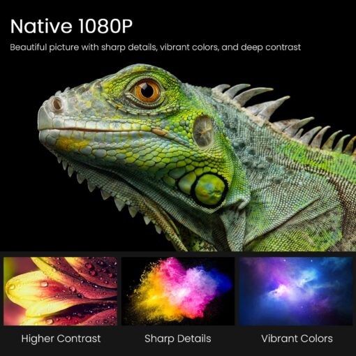 HONPOW Native 1080P Full HD Bluetooth Projector, 11000 Lumens Mini Portable Outdoor Indoor Movie Projector, Compatible with Laptop, Smartphone, TV Stick, Xbox, PS5 - Image 8