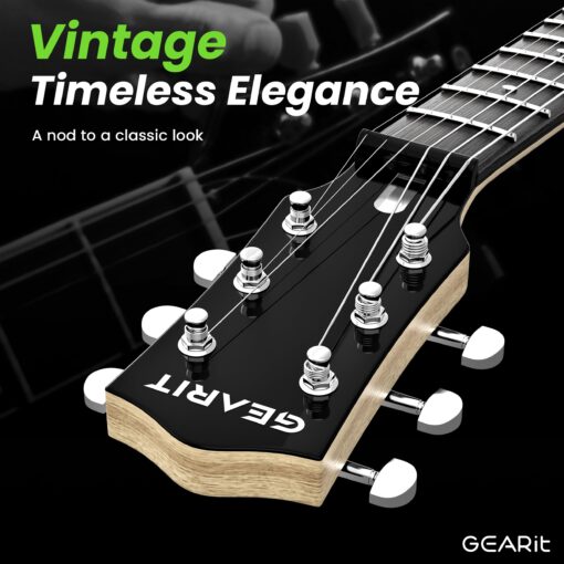 GEARit GI-155 Valley Series, 39" Electric Guitar Set w/Amplifier, H-H Pickups with Coil Split, All-Inclusive Starter Kit with Tuner, Gig Bag, and Guitar Strap, Cable, Picks, Strings - Black - Image 4