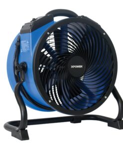 XPOWER FC-300 Heavy Duty Industrial High Velocity Whole Room Air Mover Air Circulator Utility Shop Floor Fan, Variable Speed, Timer, 14 inch, 2100 CFM, Black, Blue