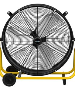CCGIRU 24" High Velocity Industrial Drum Fan, 8800 CFM 3-Speed Heavy Duty Metal Air Circulator with Casters Handle for Warehouse, Workshops, Garage, Factory and Basement - UL Listed