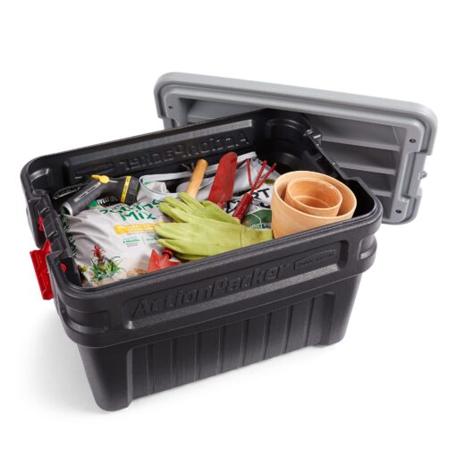 Rubbermaid ActionPacker️ 24 Gal Lockable Storage Box Pack of 2, Outdoor, Industrial, Rugged, Grey and Black - Image 4