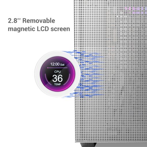 SAMA Q70 CPU Liquid Cooler, 360MM Water AIO CPU Cooler with 2.8" LCD Display, Magnetic Detachable, XT120 Modular Fans LCP Blade, Bonus Stands, 115X, 2011, 1200, 1700, 1851， AM4, AM5 Black - Image 2