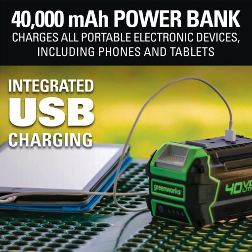 Greenworks 40V 19" Brushless Cordless Electric Lawn Mower, Sweeper, 4.0Ah Battery and Charger - Image 3