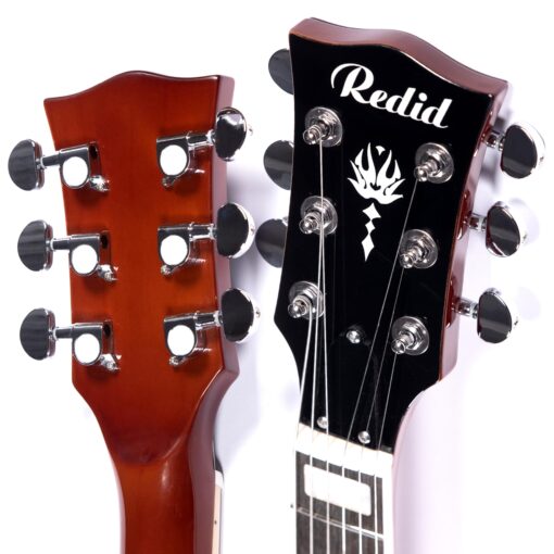 Redid Semi-Hollow Body Electric Guitar RD-100 Jazz Guitar with F-Hole,Maple neck,humbucker Pickups(Brown) - Image 2