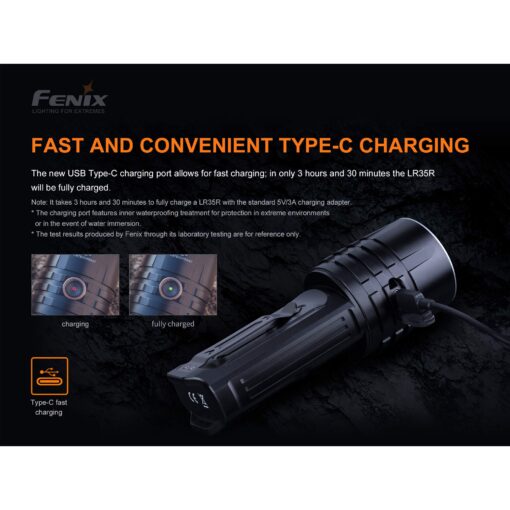 Fenix LR35R Super Bright Rechargeable Flashlight, 10000 Lumen Long Throw and High Lumen with Batteries and Lumentac Organizer - Image 3