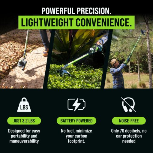 3-in-1 Cordless Yard Landscaping Tool Long Reach Hedge Trimmer + Tree Trimmer + Electric Leaf Blower Cordless with Battery & Charger Battery Powered Pole Saw & Tree Saw & Weed Eater by Max Reach Tools - Image 9