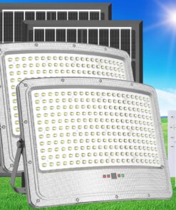 TENKOO Solar Street Flood Lights Outdoor 5000W 2 Pack Solar Parking Lot Lights Dusk to Dawn 200000LM IP67 Waterproof Security Commercial Lighting with 16.4ft Cables for Yard, Garden, Stadium, Pathway