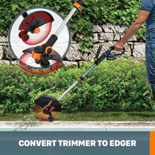 Worx String Trimmer Cordless GT3.0 20V PowerShare 12" Edger & Weed Trimmer (2 Batteries & Charger Included) WG163 - Image 7
