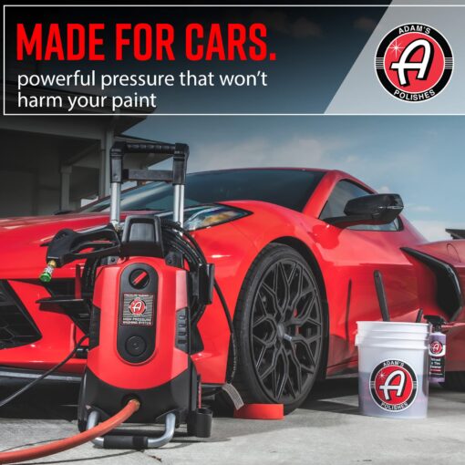 Adam's Polishes Electric Pressure Washer 2.0 - Powerful 1.8 GPM 2500 PSI Car Wash Pressure Washer Sprayer | Snub Nose & Tip Attachment | Use W/Car Soap | Patio Boat RV Motorcycle Car Garage Deck - Image 4