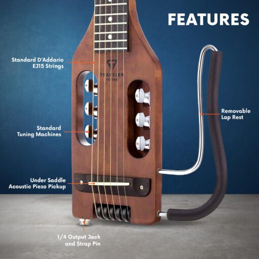 Traveler Guitar Ultra-Light Acoustic Acoustic-Electric Guitar, Antique Brown - Image 6