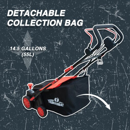 Thunderbay 2-in-1 Electric Dethatcher and Scarifier w/Grass Collection Bag 16-Inch 15-Amp Lawn Mowers Walk-Behind Corded Lawnmower - Image 2