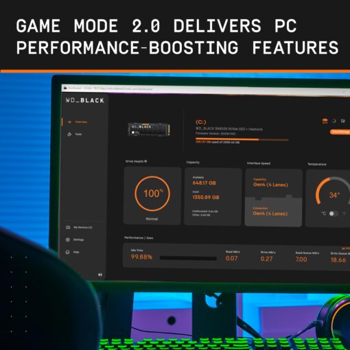WD_BLACK 4TB SN850X NVMe Internal Gaming SSD Solid State Drive - Gen4 PCIe, M.2 2280, Up to 7,300 MB/s - WDS400T2X0E - Image 3