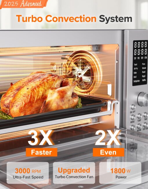 Nuwave Bravo Pro Smart 21QT Toaster Oven Air Fryer Combo, Convection Oven Countertop, 10 functions all in 1, with even & quick crisp technology, 50-450°F, 1800W, Stainless Steel - Image 7