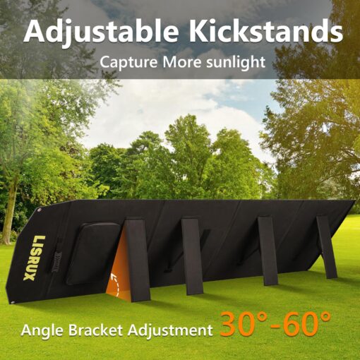200W Portable Solar Panel, IP67 Waterproof Foldable Solar Charger for Power Station Generator with QC3.0 USB-A & Type-C Output, 200 Watt Monocrystalline Solar Panels for Camping RV Power Blackout - Image 3