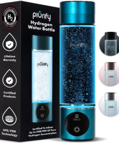 Hydrogen Water Bottle Generator - Up to 4100+ PPB Concentration - SPE/PEM Technology - Certified H2 Generator - Portable Athletic Performance & Hydration System - 6-Hour Hydrogen Retention