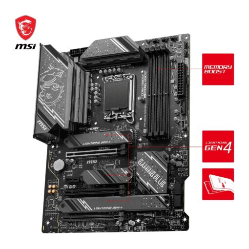 MSI Z790 GAMING PLUS WIFI Motherboard, ATX - Supports Intel 14th, 13th & 12th Gen Core Processors, LGA 1700 - DDR5 Memory Boost 7200+MHz/OC, 1 x PCIe 5.0 x16, 4 x M.2 Gen4, 2.5G LAN, Wi-Fi 6E - Image 6
