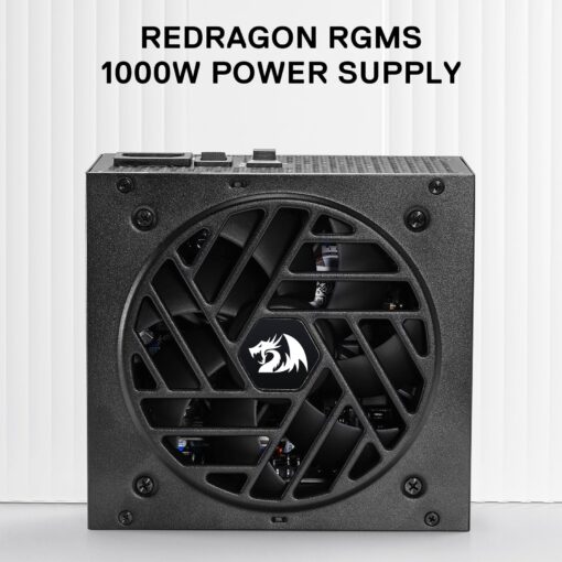 Redragon RGMS-1000W PRO 80+ Gold 1000 Watt Power Supply w/Upgraded ATX 3.1 & PCIe 5.1 Fully Modular, Compact 150mm Size, Smart ECO Low Noise Fan, 100% Japanese Capacitors, Full Mod Cables - Image 3