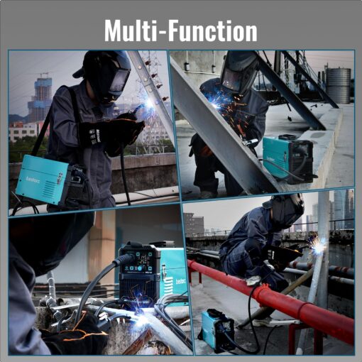 bestarc 145A MIG Welder, 110V/220V Dual Voltage Gas/Gasless Flux Core MIG Welder/Lift TIG/Stick 3 in 1 Synergic MIG145 9GEN Welding Machine, Flux/Solid Welder Digital Screen Display - Image 3