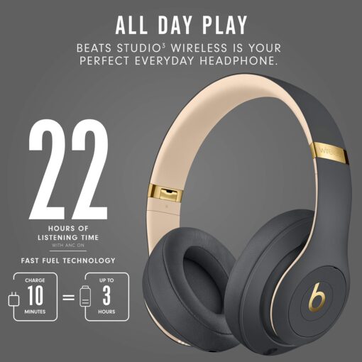 Beats Studio3 Wireless Headphones – The Beats Skyline Collection - Shadow Gray (Latest Model) (Renewed) - Image 6
