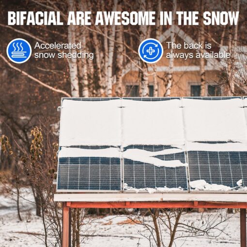 ECO-WORTHY Bifacial 195 Watt 12 Volt 12BB Solar Panel Monocrystalline Double-Sided Power Generation Rigid High-Efficiency PV Module Power Charger for RV,Sunsheds,Canopies,Farms,Home and Off-Grid - Image 8