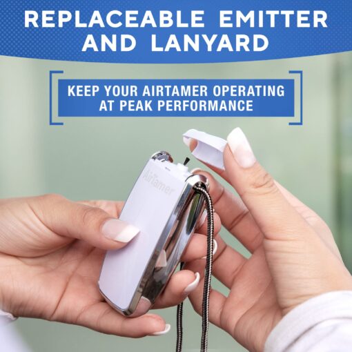 AirTamer A320W Rechargeable Personal Air Purifier, Proven Performance, Virus and Pollutant Tested*, White with Leather Travel Case - Image 5