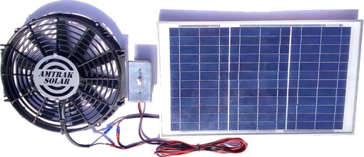 Amtrak Solar Powerful 50-Watt Solar Roof, Attic, Gable Vent Exhaust Fan it Quietly Cools Your House, Garage, RV Waterproof, Plug & Play (with on/off Switch)