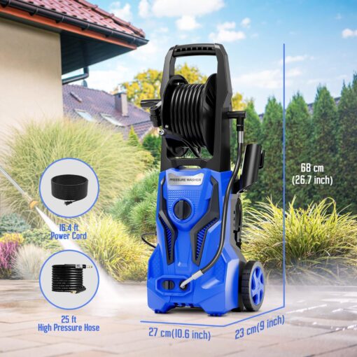 Electric Pressure Washer - 5000PSImax 3.2GPM ZHUOLIN Power Washer for Cars Washing with 25FT Pressure Hose, Blue - Image 5