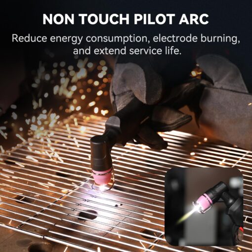 ARCCAPTAIN 55A Plasma Cutter, Non-Touch Pilot ARC High-Frequency Air Plasma Cutting Machine, 110/220V Dual Voltage IGBT Inverter, 1/2" Clean Cut, Post Flow,2T/4T, and 1/4" - 18 NPT, for Beginners DIY - Image 9