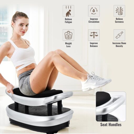 EILISON FITABS 3D Vibration Plate Exercise Machine - Ocsillation, Pulsation + 3D Motion Vibration Platform | Whole Body Viberation Machine for Lymphatic Drainage, Weight Loss, Recovery (Fitabs Silver) - Image 5