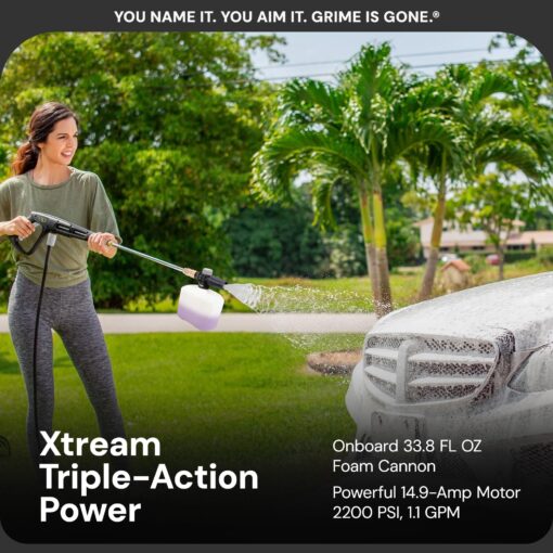 Sun Joe Electric Pressure Power Washer, 2200 PSI (PWMA Certified), 1.1 GPM, Dual Soap Tanks, SPX3000 (35-FT GFCI Water-Safe, Power Cord) - Image 7