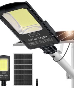 OKPRO 12000W Solar Street Lights Outdoor, 7000K Solar Parking Lot Lights Commerical Dusk to Dawn, Outdoor Street Light Heavy Duty, Wide Angle Solar Flood Lights IP66 Waterproof with Remote Control