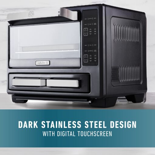 Calphalon Performance 12-in-1 Air Fry Toaster Oven with Dual Zone 12" Pizza Drawer Oven combo,Digital Precision Controls, Dark Stainless - Image 2
