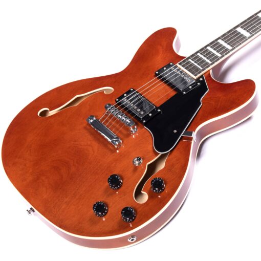 Redid Semi-Hollow Body Electric Guitar RD-100 Jazz Guitar with F-Hole,Maple neck,humbucker Pickups(Brown) - Image 7