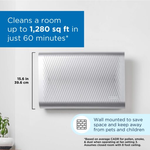 Medify MA-35 Air Purifier with True HEPA H13 Filter | 1,280 ft² Coverage in 1hr for Allergens, Smoke, Wildfires, Odors, Pollen, Pet Dander | Removal to 0.1 Microns | Silver, 1-Pack - Image 8