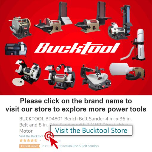 BUCKTOOL Direct Drive Bench Belt and Disc Sander, 4x36 in and 8 in, 3/4HP for Woodworking, 5.0A Benchtop Sander - Image 2