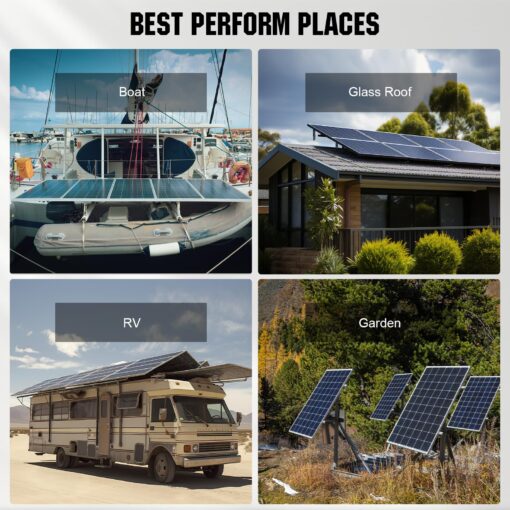 ECO-WORTHY Bifacial 195 Watt 12 Volt 12BB Solar Panel Monocrystalline Double-Sided Power Generation Rigid High-Efficiency PV Module Power Charger for RV,Sunsheds,Canopies,Farms,Home and Off-Grid - Image 2