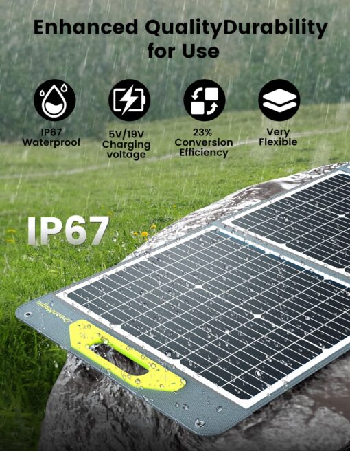 200W Portable Solar Panel, Greenmagic 200W Foldable Solar Panel Lightweight with Kickstands for Home, Camping, Boat, Shed Farm Camping RV Solar Generator, 23% High Efficiency - Image 5