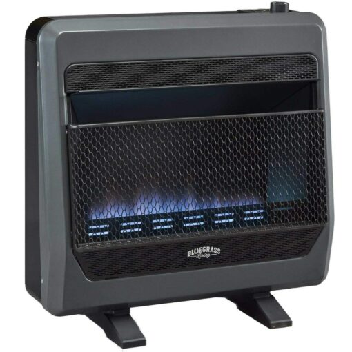 Bluegrass Living B30TPB-BB Ventless Propane Gas Blue Flame Space Heater with Thermostat Control, 30000 BTU, Heats Up to 1400 Sq. Ft., Includes Wall Mount, Base Feet, and Blower, Black - Image 4