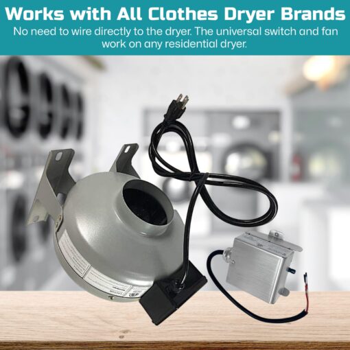 Tjernlund M-4DBT Automatic Dryer Duct Booster Exhaust Fan for Clothes Dryers - Image 5