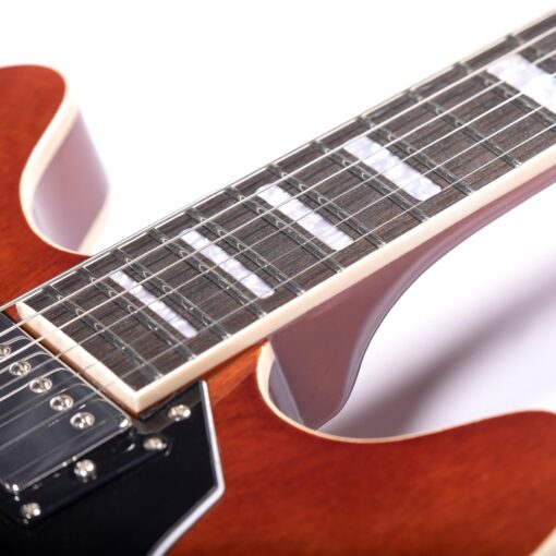 Redid Semi-Hollow Body Electric Guitar RD-100 Jazz Guitar with F-Hole,Maple neck,humbucker Pickups(Brown) - Image 3