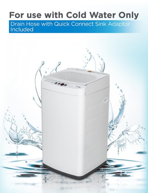 Commercial Care 0.9 Cu. Ft. Portable Washing Machine, Compact Washing Machine with 6 Wash Cycles, Portable Clothes Washer Featuring 3 Water Levels - Image 4