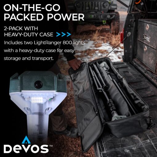 Devos Outdoor | LightRanger 800 Lumen Rechargeable Telescoping LED Lantern | 30 Hour Run Time | Illuminates a 40 Foot Diameter Area | 2 Pack with Padded Case - Image 6