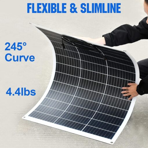 ECO-WORTHY 130Watt 12Volt Flexible Solar Panel Kit for Off Grid Home RV, Boat and Uneven Surfaces:1pcs 130W Mono Solar Panel + 30A 12V Charger Controller + Solar Cable + Tray Cable + Y Branch - Image 5